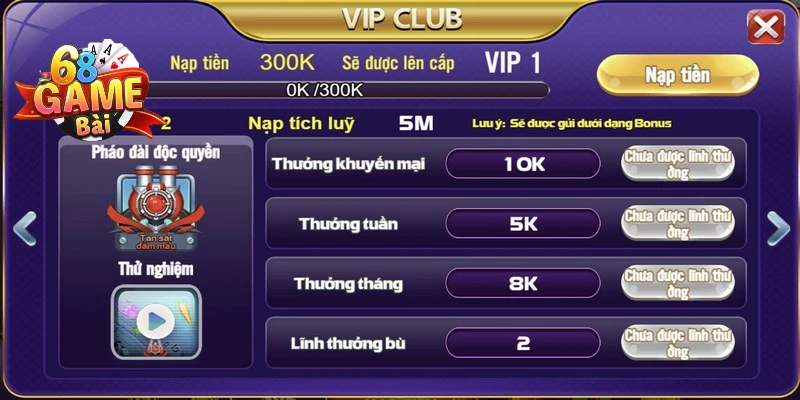 Tổng quan về chế độ vip 68 game bài