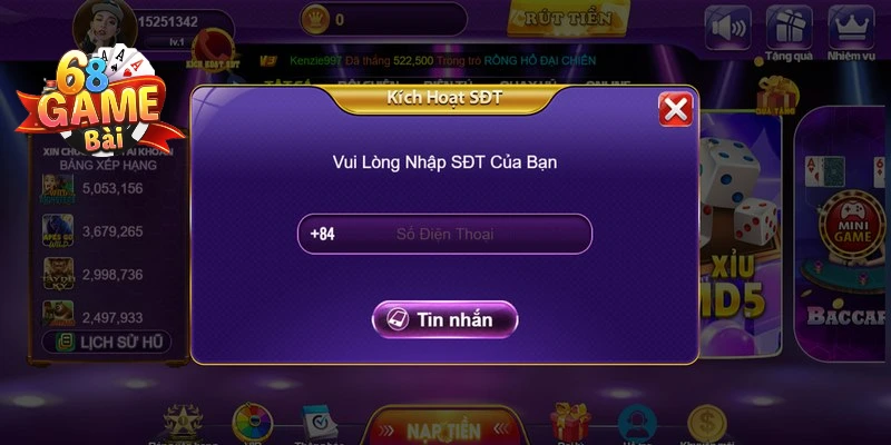 Đổi mật khẩu tài khoản 68 game bài trên máy tính