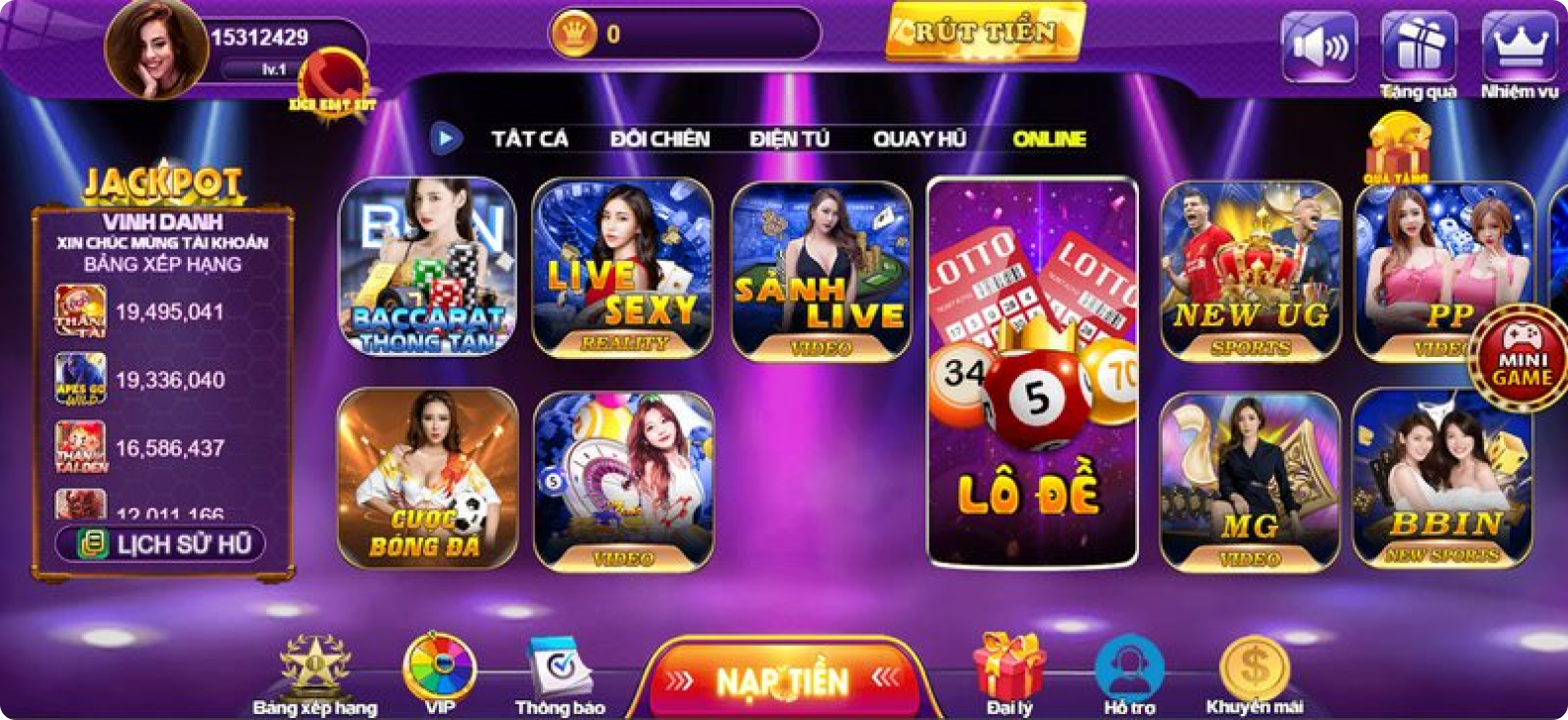 nạp tiền 68 game bài